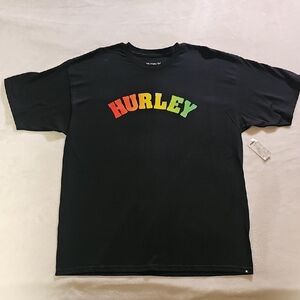 Hurley Black Tee with Gradient Logo Size XL